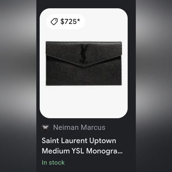 NEW! YSL Saint Laurent UPTOWN POUCH GRAIN DE POUDRE EMBOSSED LEATHER MSRP $725! - Picture 6 of 17